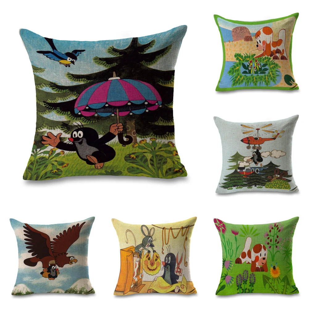 Чехия Krtek аниме держатель зонтика для Кротов подушки льняной чехол дивана