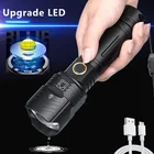 Перезаряжаемая USB светодиодсветильник вспышка 5000 мАч, тактическая вспышка s 8000 Люмен, самый мощный светодиодный светильник онарь с регулируемым фокусом, фонарь с зумом