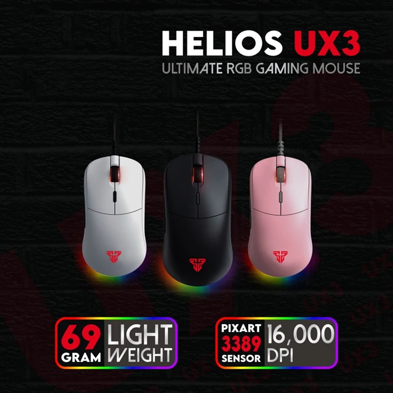 FANTECH UX3 игровой Мышь проводной офисные 10000 Точек на дюйм 6D макро RGB макро-объектив