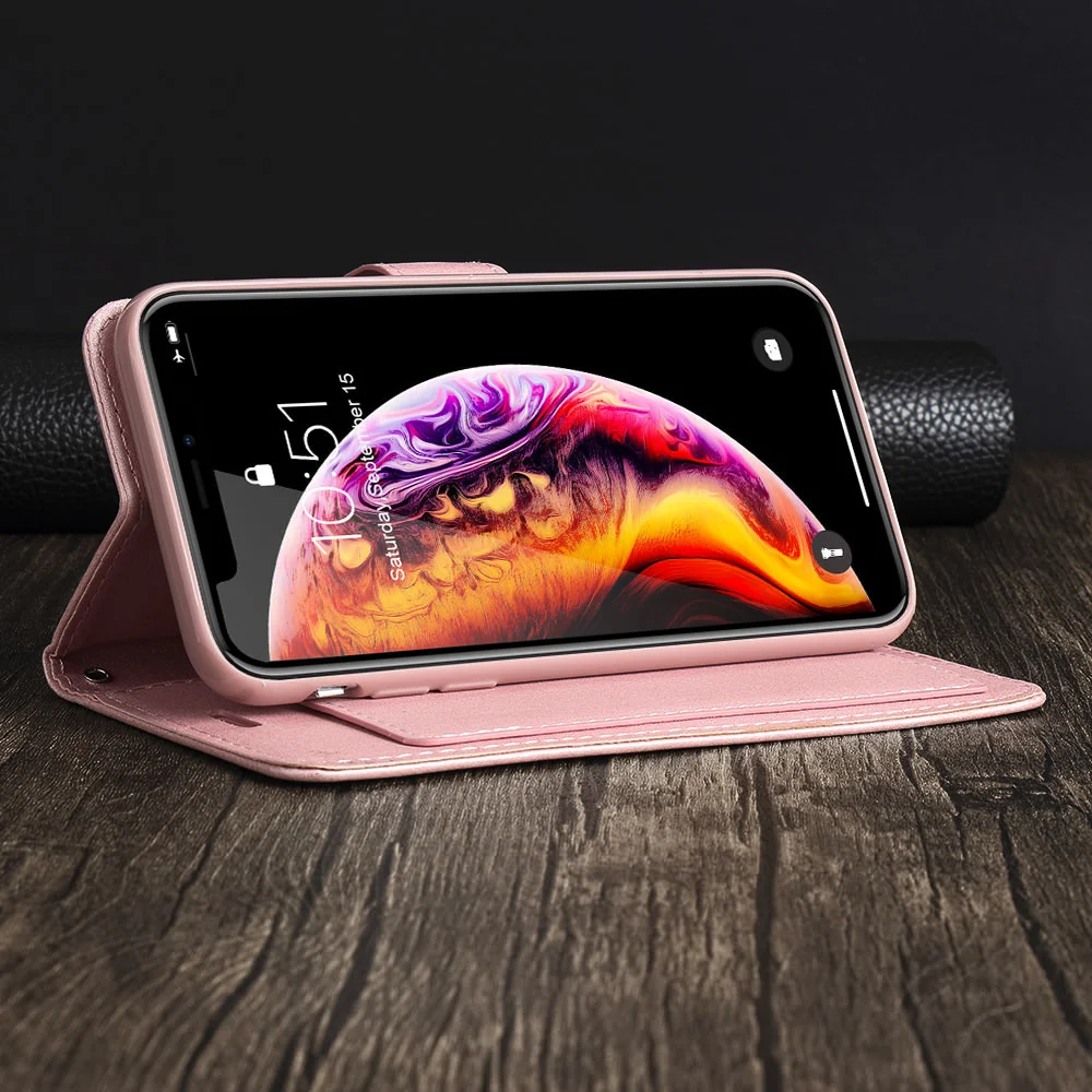 Чехол-бумажник с откидной крышкой для IPhone 12 Mini 11 Pro X Xr Xs Max 7 Plus 8 6S 6 5 5S SE 2020 Магнитный