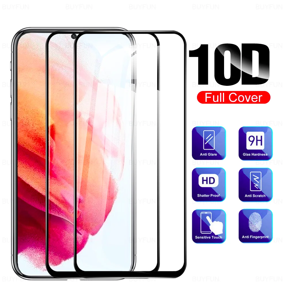 1-2 шт., защитное стекло с черными краями для Samsung Galaxy S22 S 22 + S22 +