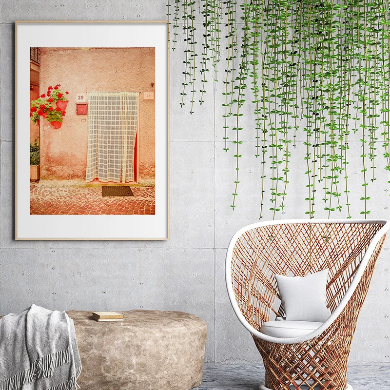 Картина на холсте с изображением цветочного дома для балкона в скандинавском