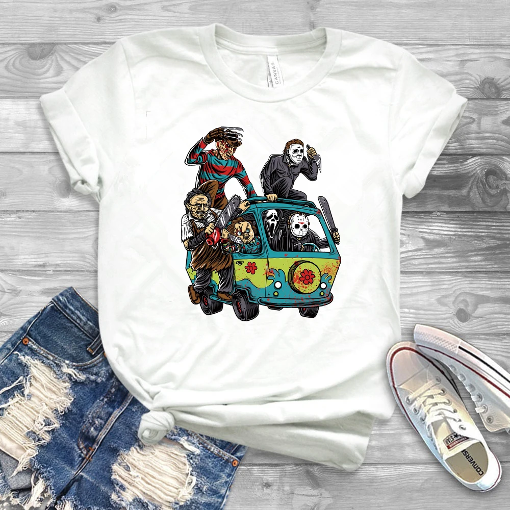 2019 в бойню машины футболка классная Хэллоуин Футболка freddy Krueger рубашки Чаки