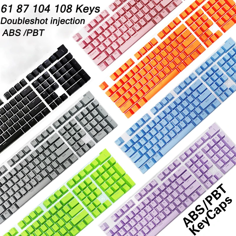 PBT ABS أغطية المفاتيح 87 104 108 مفاتيح مجموعة لوحة المفاتيح الميكانيكية OEM الشخصي الارتفاع العالمي Mx التبديل Keycap مخصص لتقوم بها بنفسك ألعاب مفتاح ...