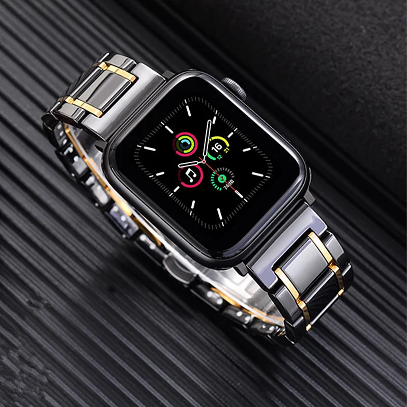 

Керамический браслет для Apple Watch SE Band Series 6 iWatch 5 4 44 мм 40 мм, ремешок с застежкой-бабочкой для Apple Watch 3 42 мм 38 мм