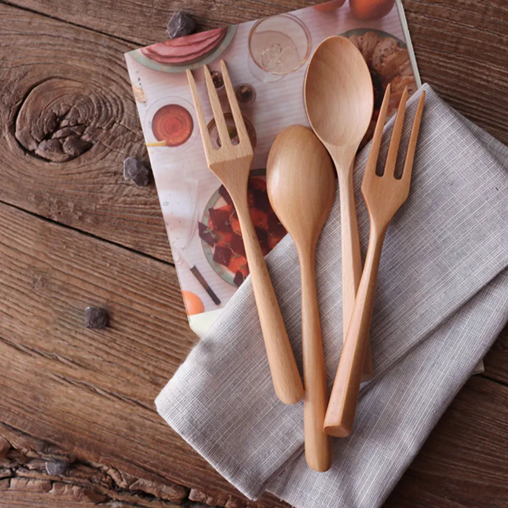 Визуальный Сенсорный деревянный кувшин деревянная ложка Вилка портативный