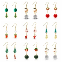 zhijia santa christmas earrings christmas tree dear gifts gloves ear jewelry accessories lovely women girls
