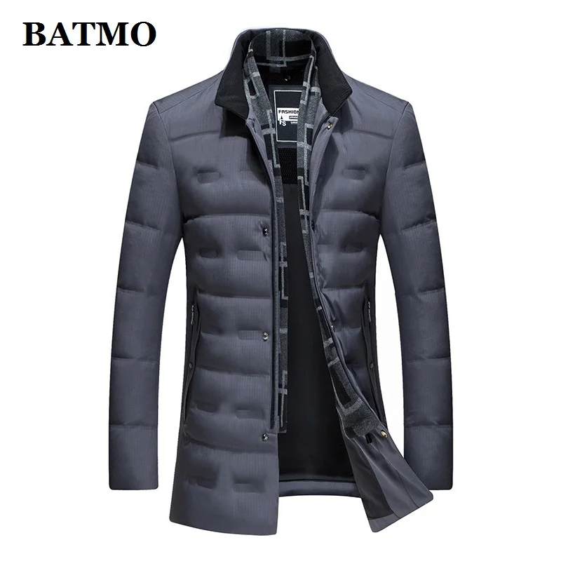 dark grey Batmo Новое поступление зимняя высококачественная мужская куртка на 80% белом утином пуху, зимнее Мужское пальто, большие размеры M, L, XL, XXL, XXXL 8903 - Цвет: dark grey