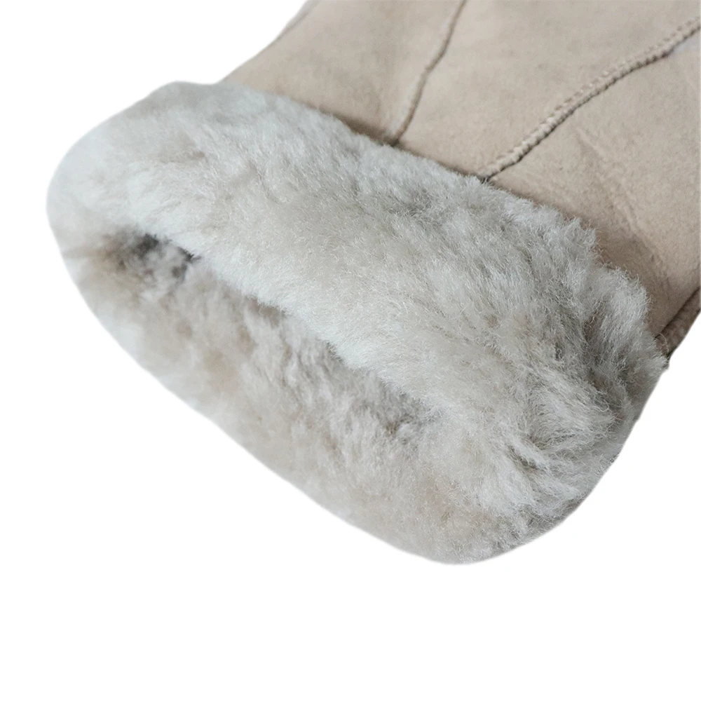 Высококачественные мужские кожаные перчатки зимние меховые теплые из овчины