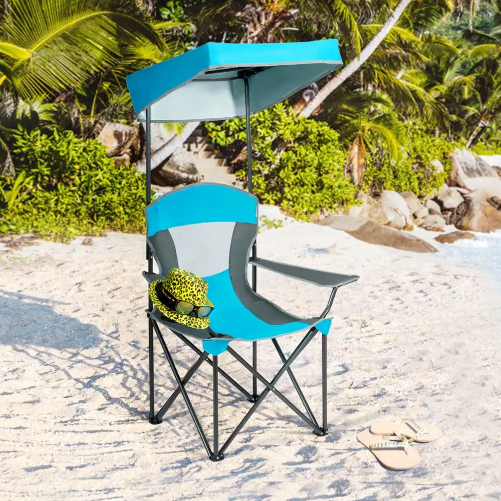 구매 휴대용 접이식 캠핑 캐노피 의자, 컵 홀더 쿨러 포함, 야외 OP70570