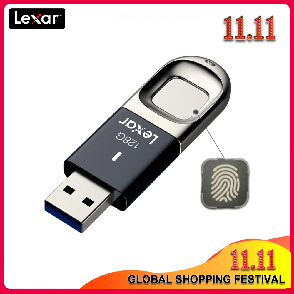 USB флеш накопитель Lexar 100% оригинал с функцией распознавания отпечатков пальцев 128