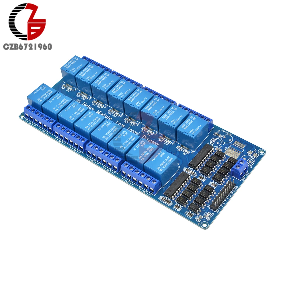 16 канальный Релейный Щит 5 в с оптроном LM2576 блок питания для Arduino|5v relay|power relay