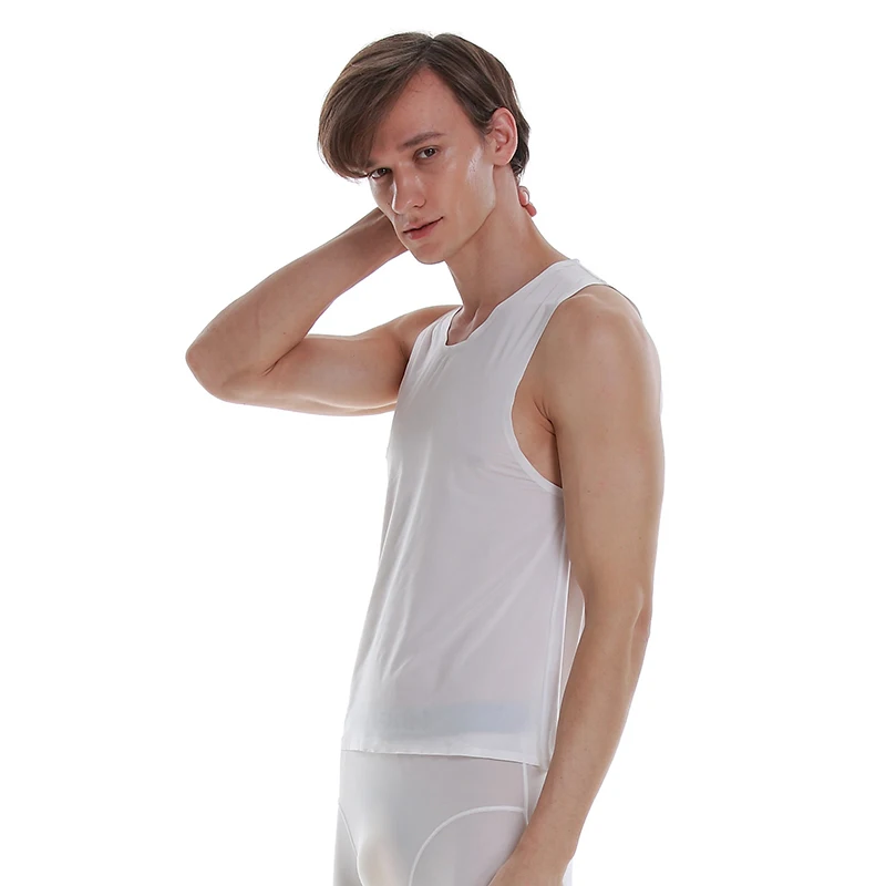 Мужской Ультратонкий жилет AsiaSkin из ледяного шелка с широким плечом без следов
