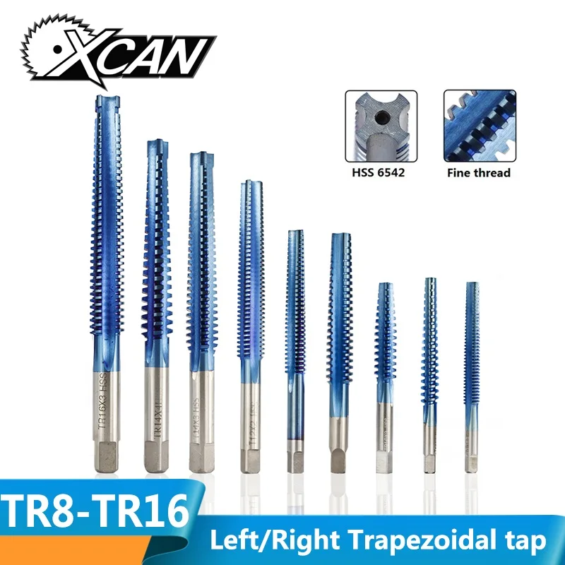 XCAN 1 шт. TR8-TR20 левая/правая рука трапециевидный кран HSS6542 нано синий покрытием метрический резьбовой кран металлический винт отверстие сверлильный кран дрель