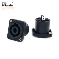 50pcslot prohsaudio hs324 professional audio socket speaker line plug square large 4 core european amplifier pin seat
