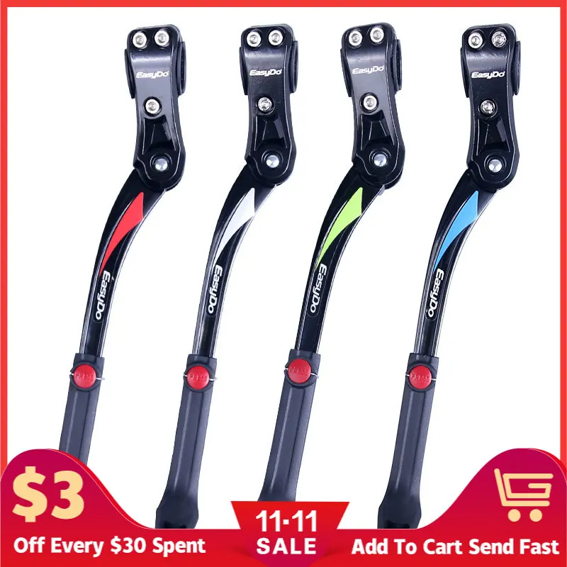

MTB Bicycle Bike Kickstand Parking Rack MTB Mountain Bike Support Side Kick Stand Foot Brace 24''-29'' Adjustable 34-41cm