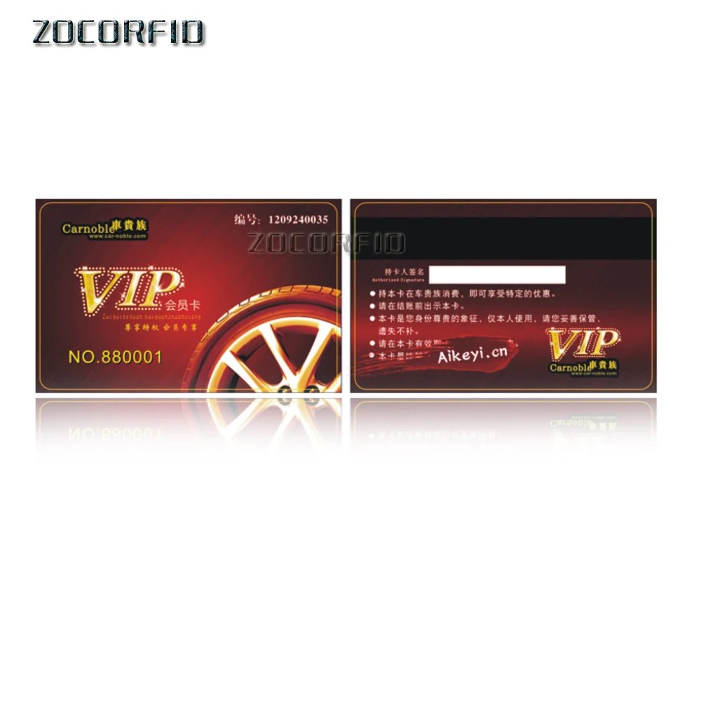 1000pcs custom VIP card printing membership loyalty cards member magnetic strip plastic card+1 pcs 2nd track reader