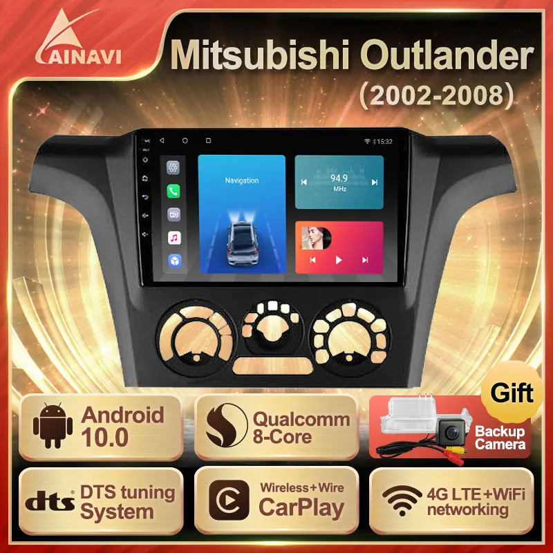 Автомобильный радиоприемник Android 10 0 QLED для Mitsubishi Outlander 1 2002 2008 автомобильный