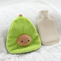 cute avocado rubber hot water bottles stress pain relief therapy with knitted soft cozy cover winter warm heat reusable 1000ml
