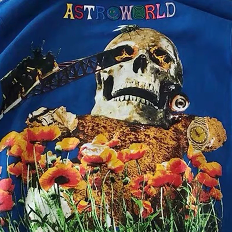Трэвиса Скотта Governors мяч череп Astroworld Толстовка с вышивкой 1:1 высокое качество astroworld кофты astroworld пуловер