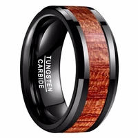 new fashion jewelry 100 tungsten mens 10mm brown artichoke wood rings carbide high polished black color tungsten ring for men