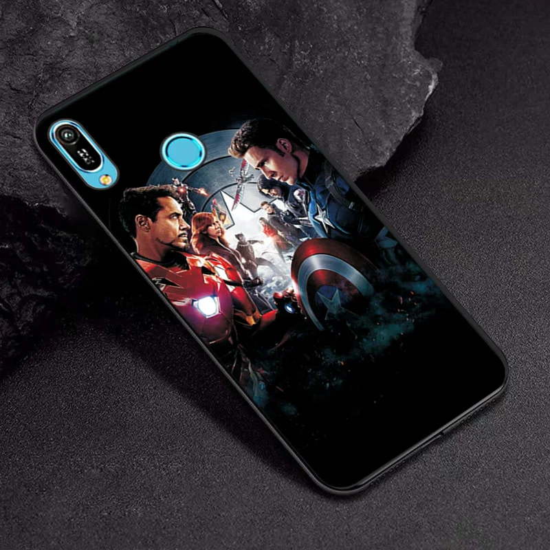 TPUBLK625 Чехол для телефона с изображением Мстителей для huawei Honor 8A 8C 8 S, чехол-Бампер для huawei Y5 Y7 Y9 Y6, черный чехол из ТПУ для huawei Honor 8X - Цвет: TPUBLK625