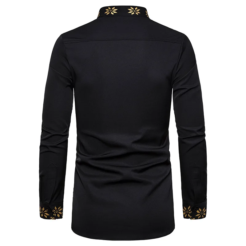 Повседневная рубашка мужская одежда Рубашки Африканский стиль chemise homme модные camisa masculina Фитнес рубашка с принтом