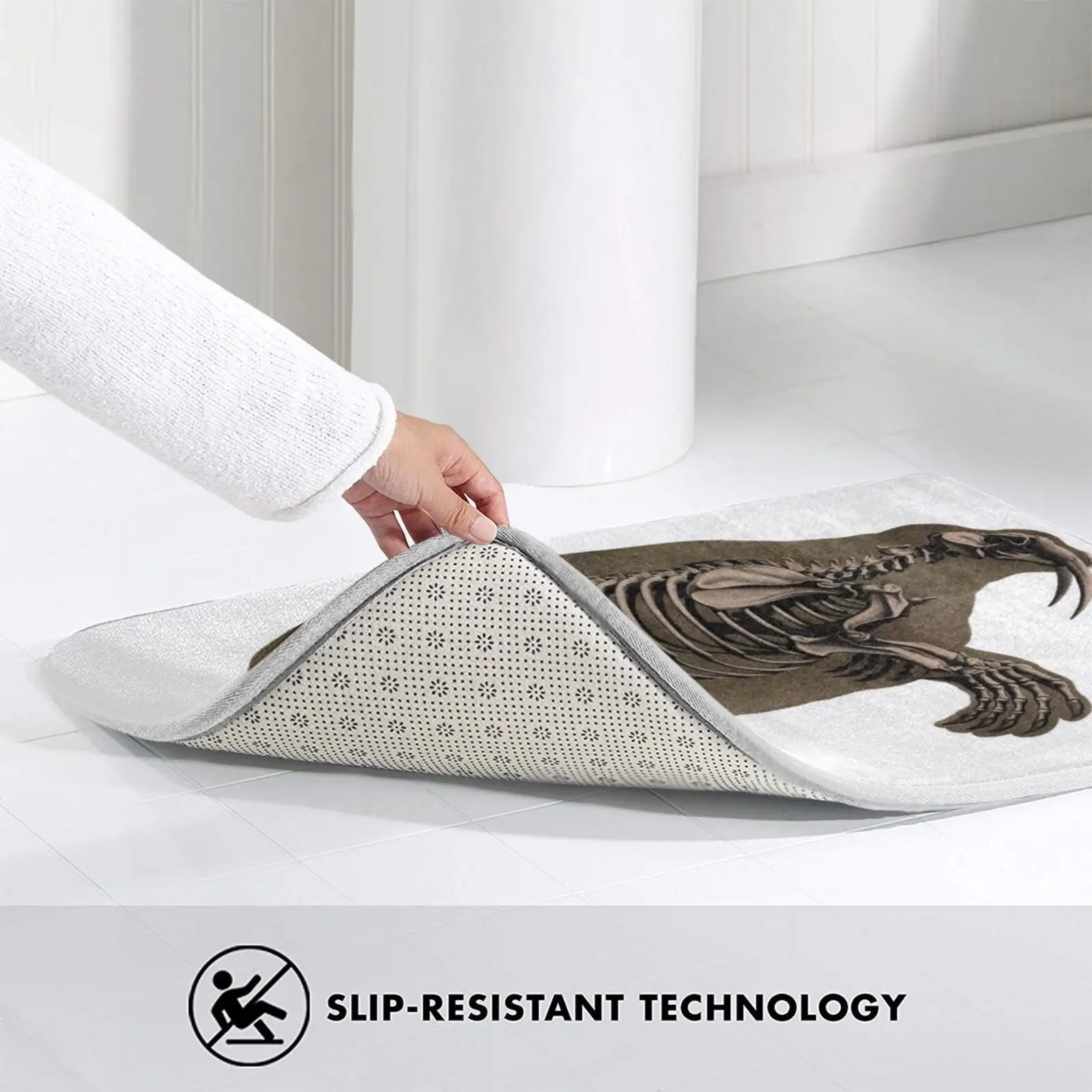 Коврик для коврового покрытия с изображением костей Морса мягкий коврик скелета