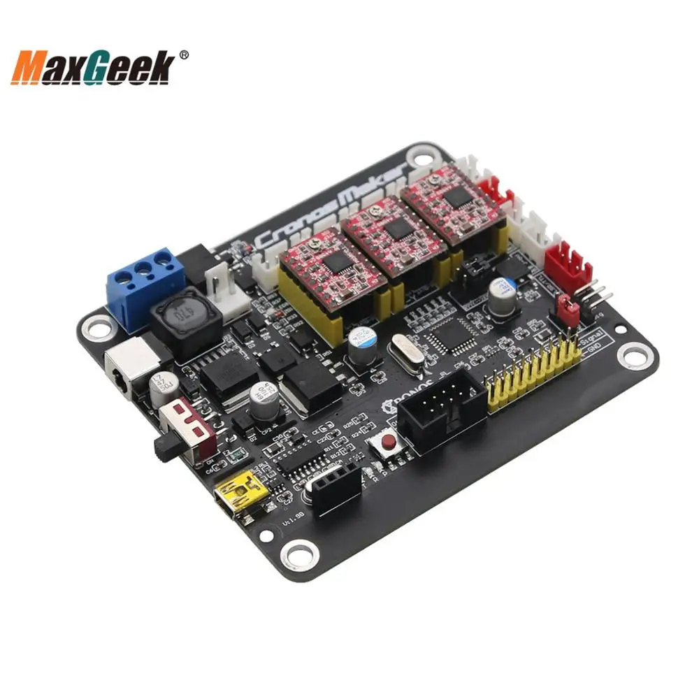Плата лазерного контроллера Maxgeek GRBL 3 осевой шаговый двигатель USB плата драйвера