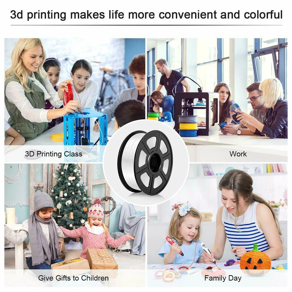 

3D Printer Filament 1.75mm 1KG No Tangles No Bubbles Silk PLA Filament for School Home Showroom Office Electronics Fields