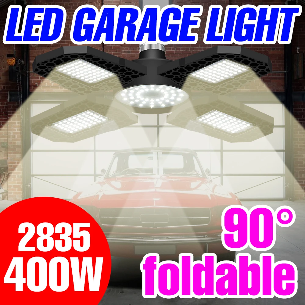 

LED Garage Light 220V LED Bulb E27 Lamp E26 High Bay Bulb 200W 300W 400W Folding UFO Light Warehouse Lampara Industrial Lighting