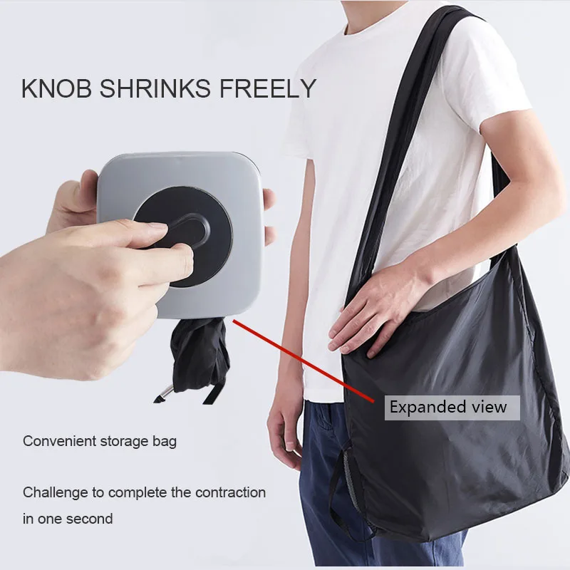 

Rotatable Folding Shopping Bag Reusable Nylon Environmental Storage Bag Handbag Grocery Supermarket Packaging Bags