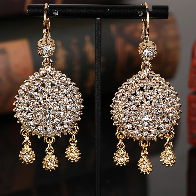 Марокканские кафтан свадебные золотые ювелирные изделия серьги для женщин