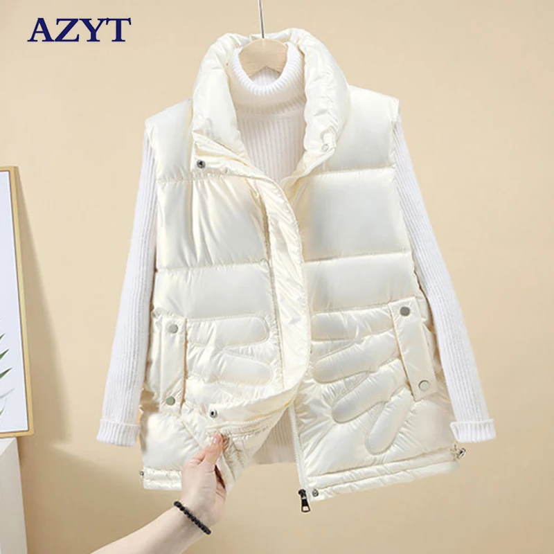 

Женский зимний утепленный жилет AZYT, свободный утепленный жилет без рукавов с хлопковой подкладкой, с защитой от ветра, зима 2021