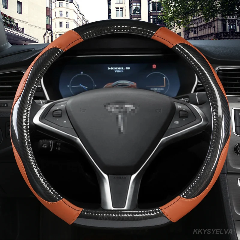 D-образная форма для Tesla Model S 2013 ~ 2021 модель Y X Φ Нескользящие кожаные автомобильные