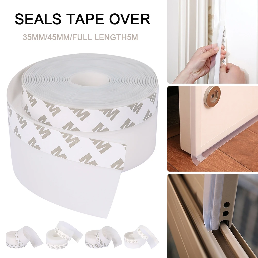 

5M Self-adhesive Door Sealing Strip Tape Windows Seal Strip Meteorological Band Sound-proof Insect Air Dust Seal Strip 32/45mm