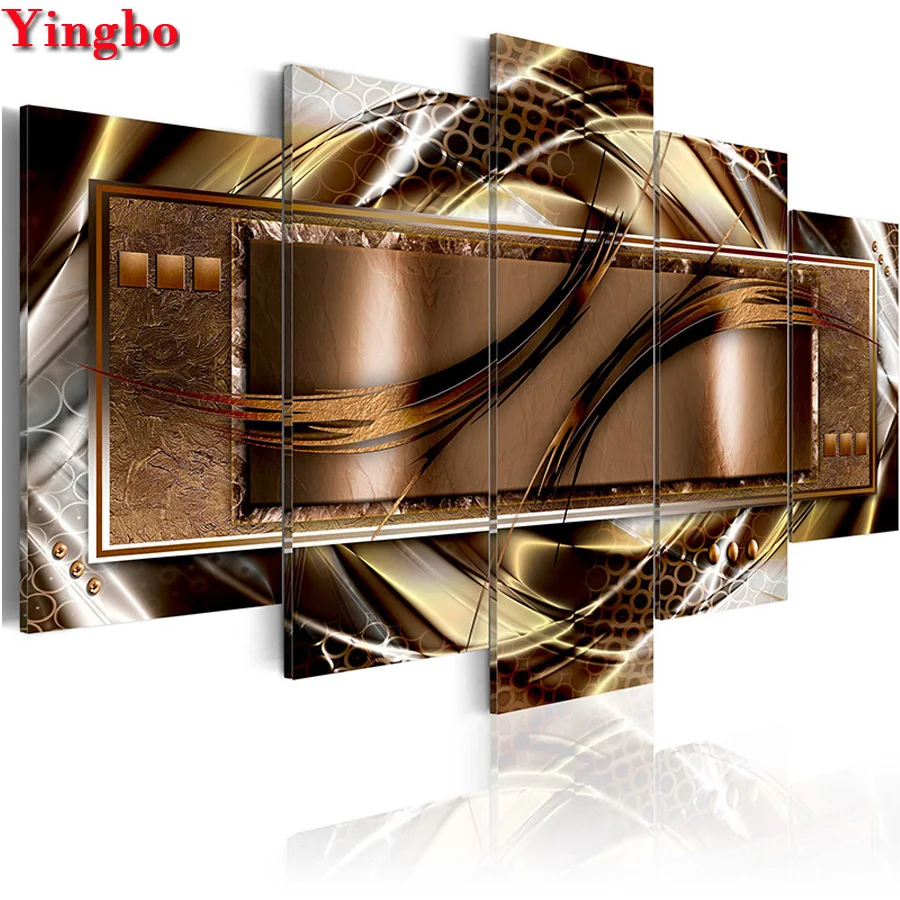 5 шт. Алмазная вышивка абстрактное искусство 3D полная дрель круглая мозаика