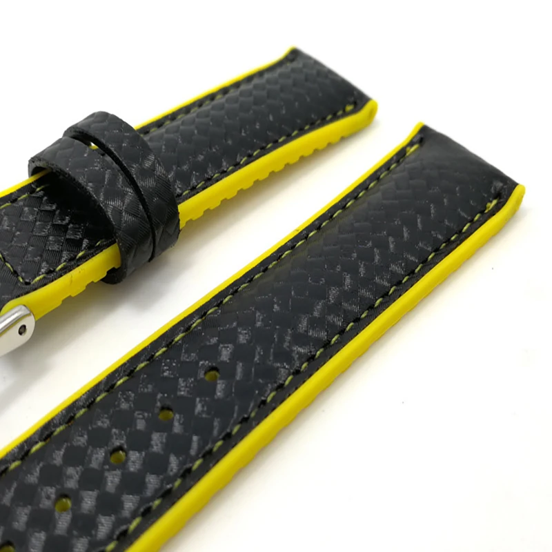 

Shadowshark Cowhide Carbon Fiber Ultra Sweatproof And Waterproof 18 20 22MM The Silicone Strap A Variety of Color Fashion Trends