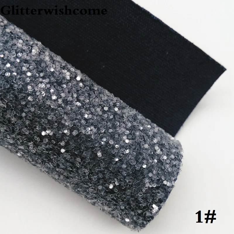 Glitterwishcome 21X29 см A4 Размер синтетическая кожа, Fluo толстый блеск кожа ткань винил для бантов, GM046A - Цвет: 1
