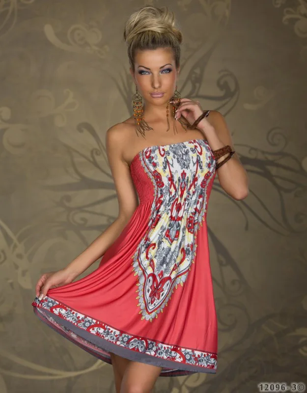 

Plus Size Vestidos Fashion Retro 1960s 1970s Vintage Paisley Print Strapless Hippie Bohemian Summer Dress Women Beach Dress 0686