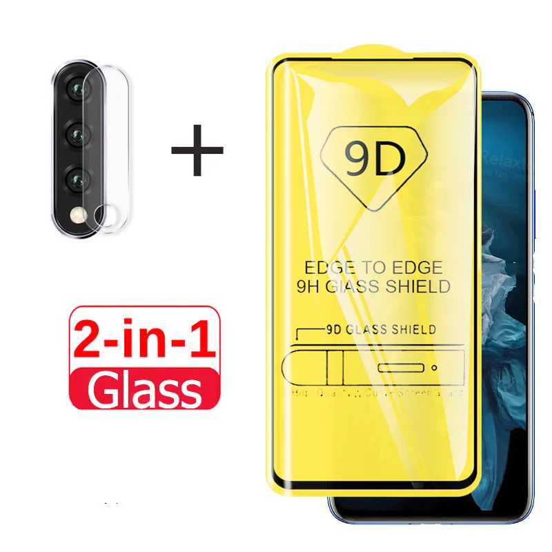 

2in1 full glued protective Glass For huawei honor 20 pro 20 s camera protector Glass honor 20s honer20pro saftey tempered glas