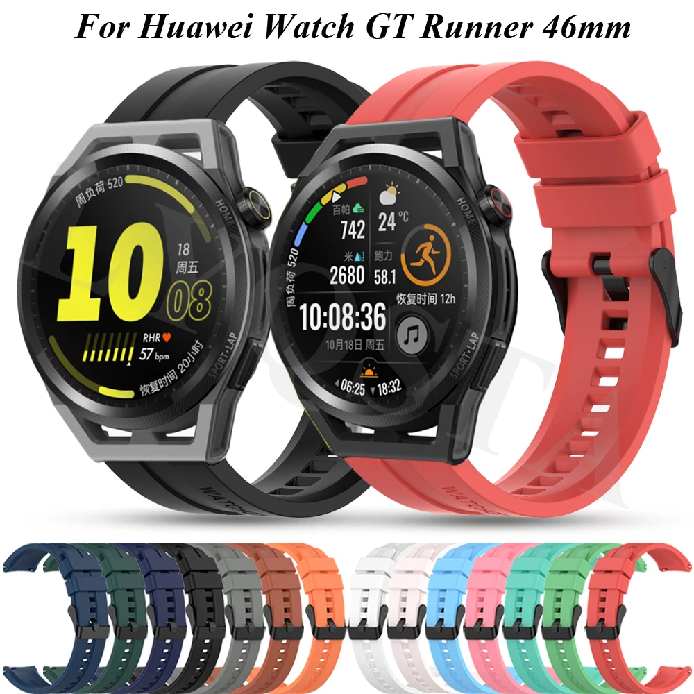 

Ремешок силиконовый для Huawei Watch GT Runner GT3 GT2 46 мм 42 мм 3 Pro Magic 2 42/46 мм, 20 22 мм
