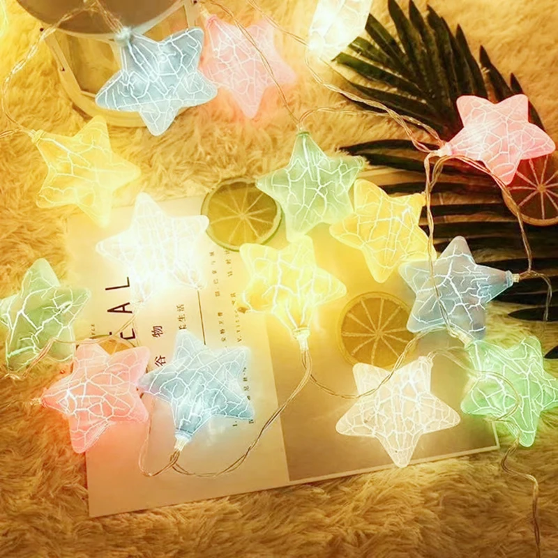 Star light 10/20 светодиодный Сказочный Звездный струнный светильник 1,5 м 3 м светодиодный гирлянда гирлянды наружные садовые Свадебные украшения праздничные II - Испускаемый цвет: Star light
