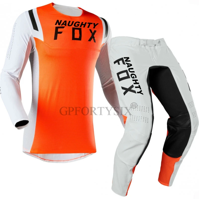 orange white Новинка, Flexair, Джерси, штаны, комбо, набор передач, для мотокросса, костюм для внедорожных гонок, MX ATV, одежда, брюки, рубашка - Цвет: orange white