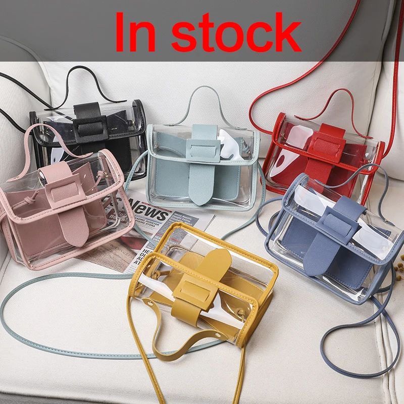 Весна лето 2020 модная женская прозрачная квадратная сумка на лямках крутая ПВХ
