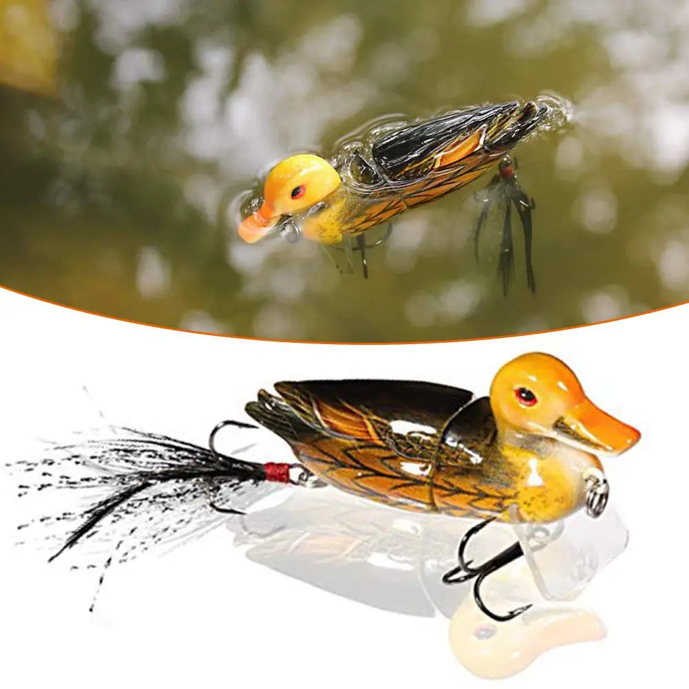 3D утка Топ воды рыболовные приманки плавающий искусственный наживка измельчения