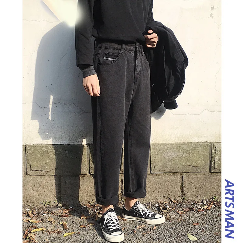 Весна Осень 2021 модные студенческие джинсы мужские молодежные брендовые