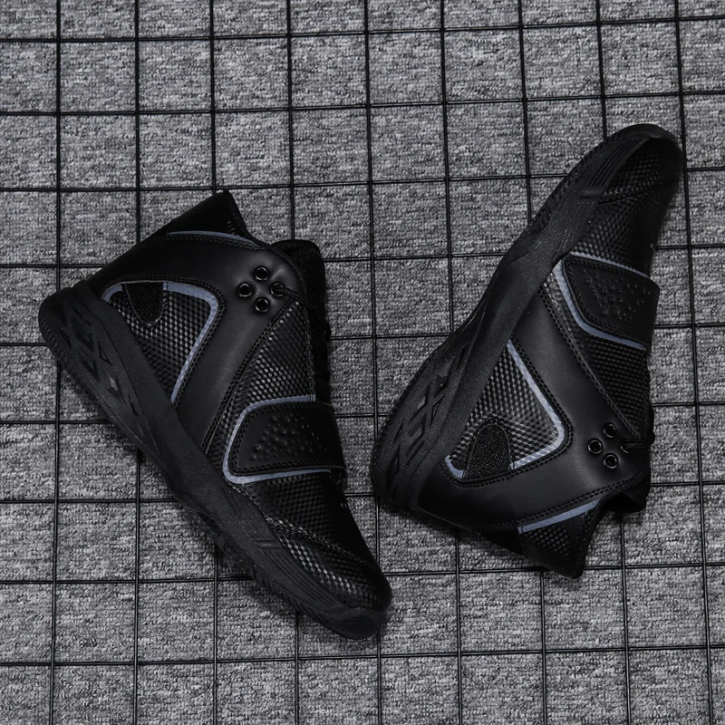 Черная Баскетбольная обувь мужские уличные кроссовки мужская высокая дышащая