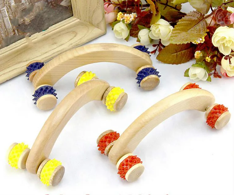 Новый массажер из натурального дерева изогнутый круглый роликовый для тела