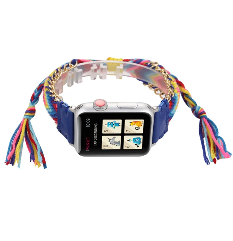 Плетеный веревочный ремешок для apple watch 5 ремешок 44 мм 40 мм iwatch ремешок 42 мм 38 мм браслет ремень ручной работы часы Ремешки для наручных часов серия 5 4 32